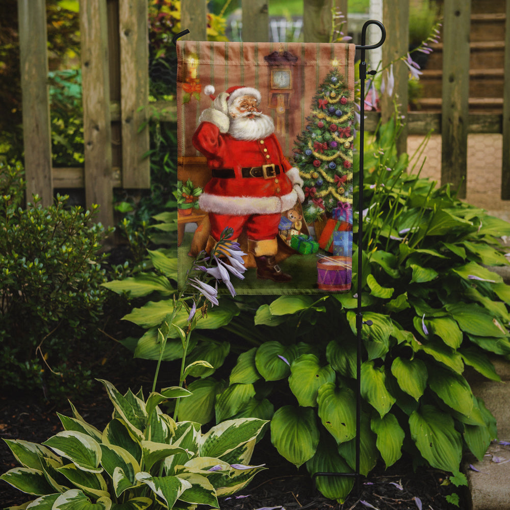 Christmas Santa by the Tree Flag Garden Size APH4691GF.