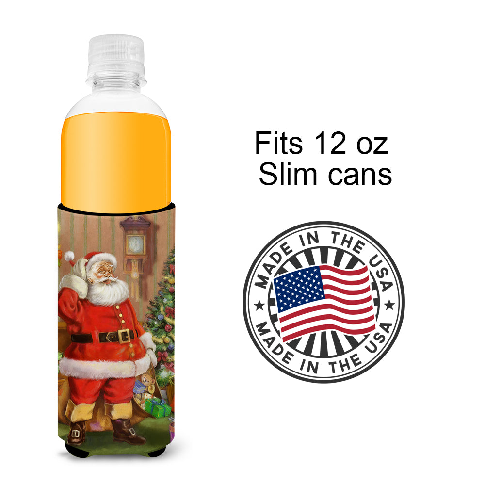 Christmas Santa by the Tree Ultra Beverage Insulators for slim cans APH4691MUK