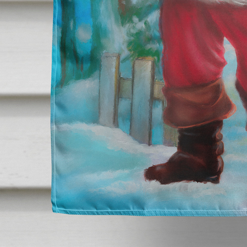 Christmas Santa Rining the Bell Flag Canvas House Size APH5001CHF