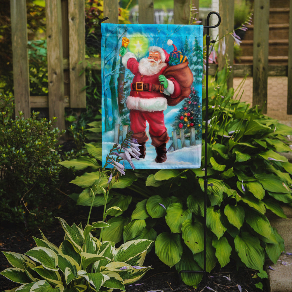 Christmas Santa Rining the Bell Flag Garden Size APH5001GF