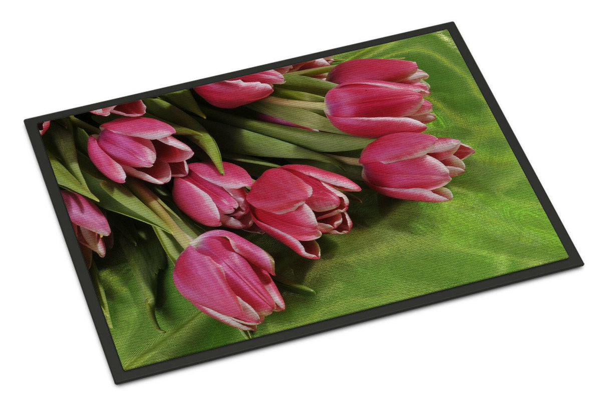 Pink Tulips Indoor or Outdoor Mat 18x27 APH5048MAT - the-store.com