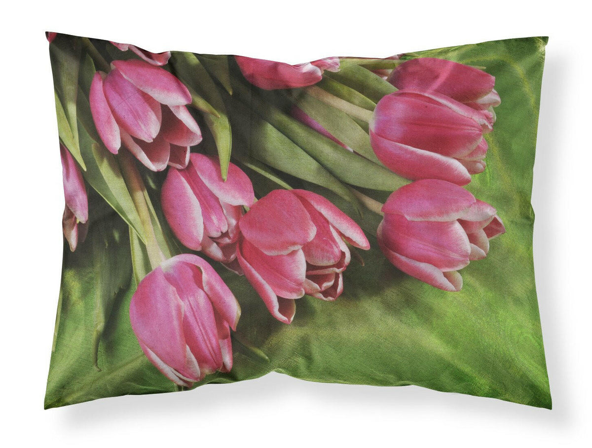 Pink Tulips Fabric Standard Pillowcase APH5048PILLOWCASE by Caroline&#39;s Treasures