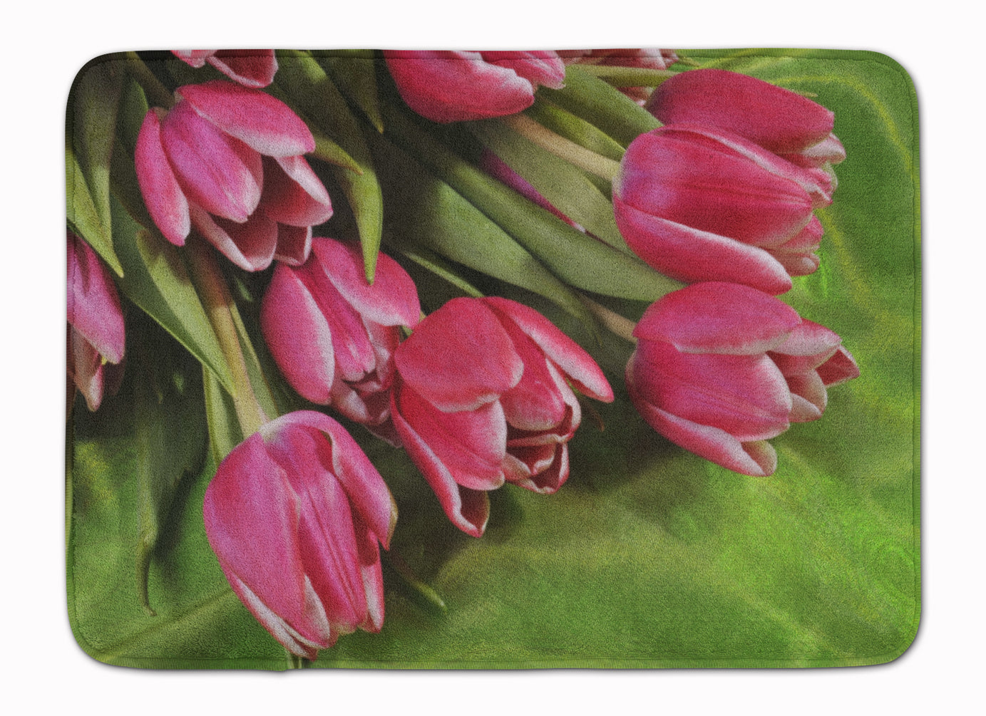 Pink Tulips Machine Washable Memory Foam Mat APH5048RUG - the-store.com