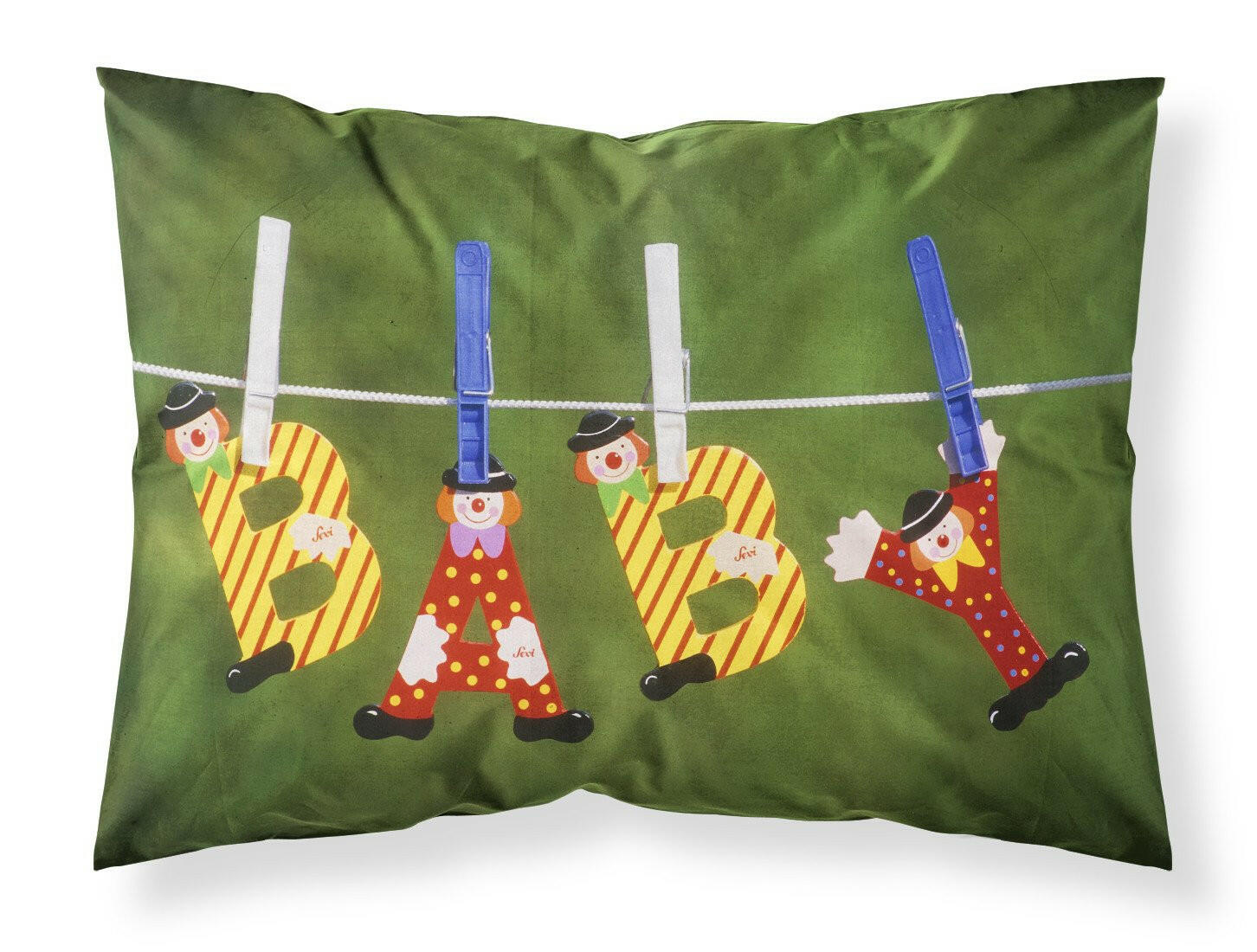 New Baby Clown Clothesline Fabric Standard Pillowcase APH5091PILLOWCASE by Caroline's Treasures