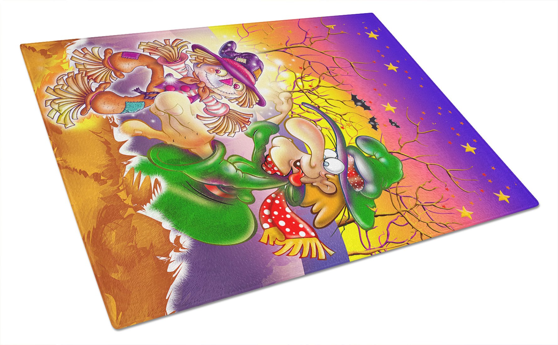 Witch Voodoo Scarecrow Halloween Glass Cutting Board Large APH5129LCB by Caroline's Treasures