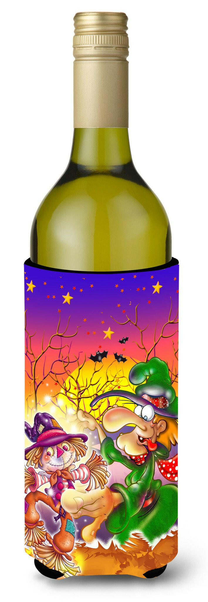 Witch Voodoo Scarecrow Halloween Wine Bottle Beverage Insulator Hugger APH5129LITERK by Caroline's Treasures