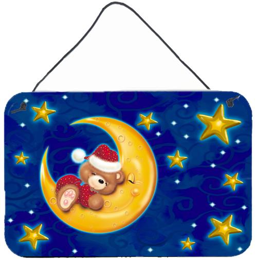 Bear Sleeping in the Moon and Stars Wall or Door Hanging Prints APH514BDS812 by Caroline&#39;s Treasures