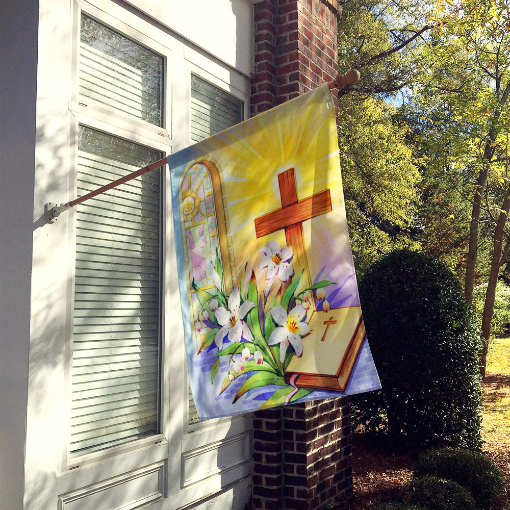 Pâques croix et Bible en vitrail drapeau toile maison taille APH5433CHF