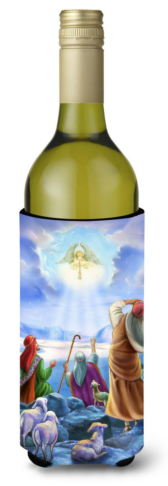 The Shepherds and Angels Appeared Wine Bottle Beverage Insulator Hugger APH5468LITERK by Caroline's Treasures