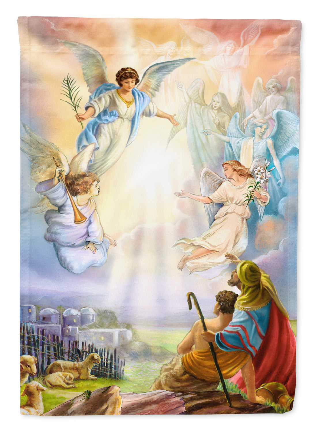 The Shepherds and Angels Appearing Flag Canvas House Size APH5469CHF