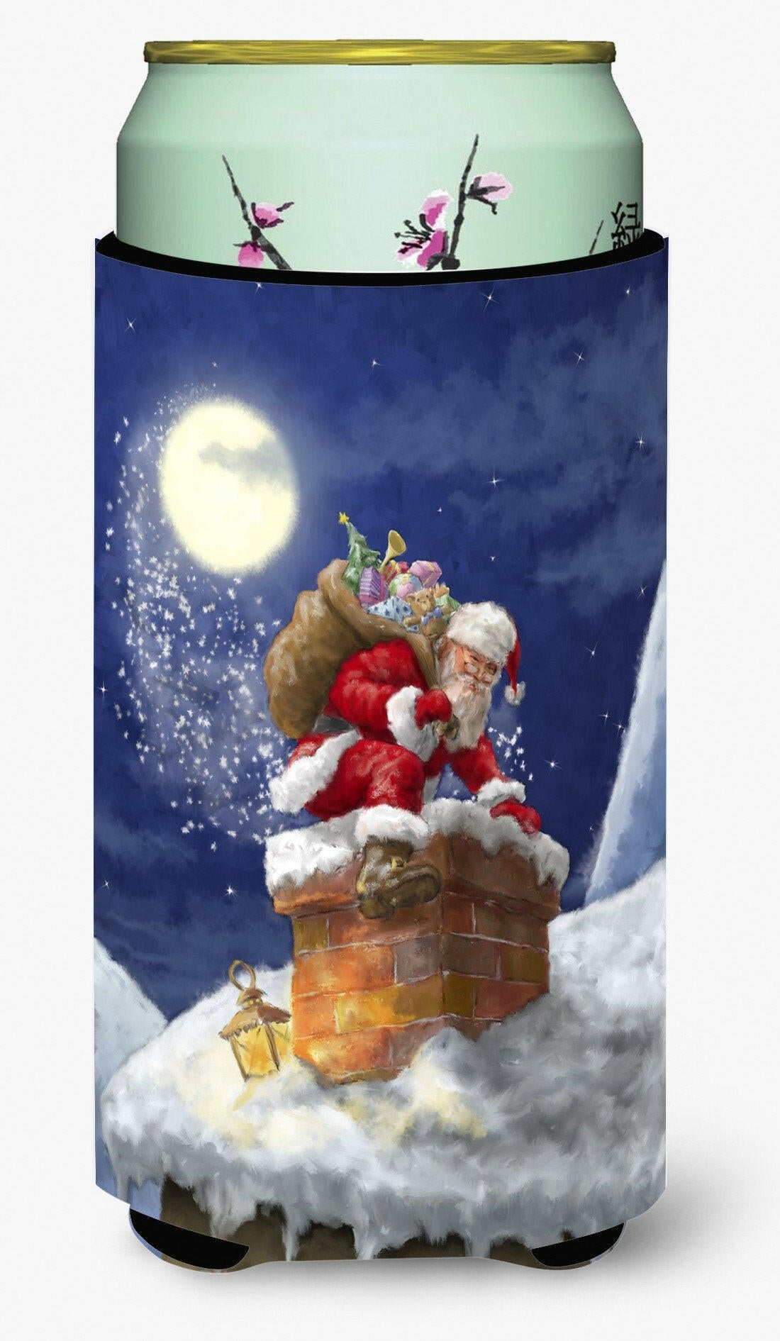 Christmas Santa Claus in the Chimney Tall Boy Beverage Insulator Hugger APH5479TBC by Caroline's Treasures