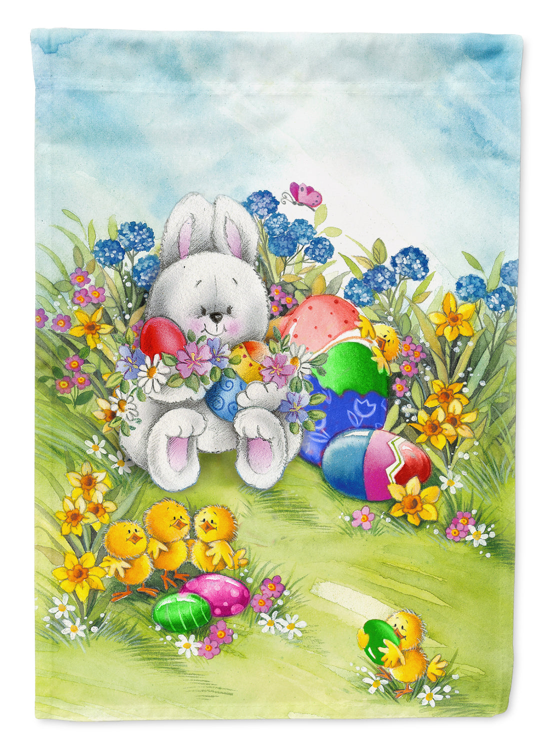 Easter Bunny and Eggs Flag Canvas House Size APH5528CHF