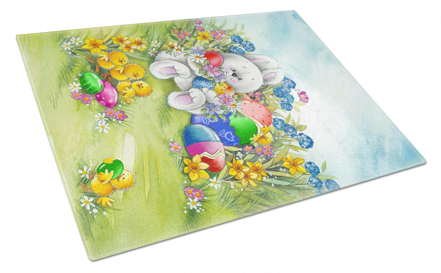 Easter Bunny and Eggs Glass Cutting Board Large APH5528LCB by Caroline's Treasures
