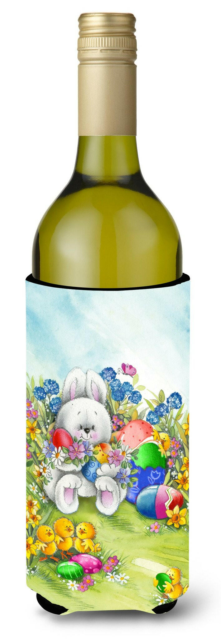 Easter Bunny and Eggs Wine Bottle Beverage Insulator Hugger APH5528LITERK by Caroline&#39;s Treasures