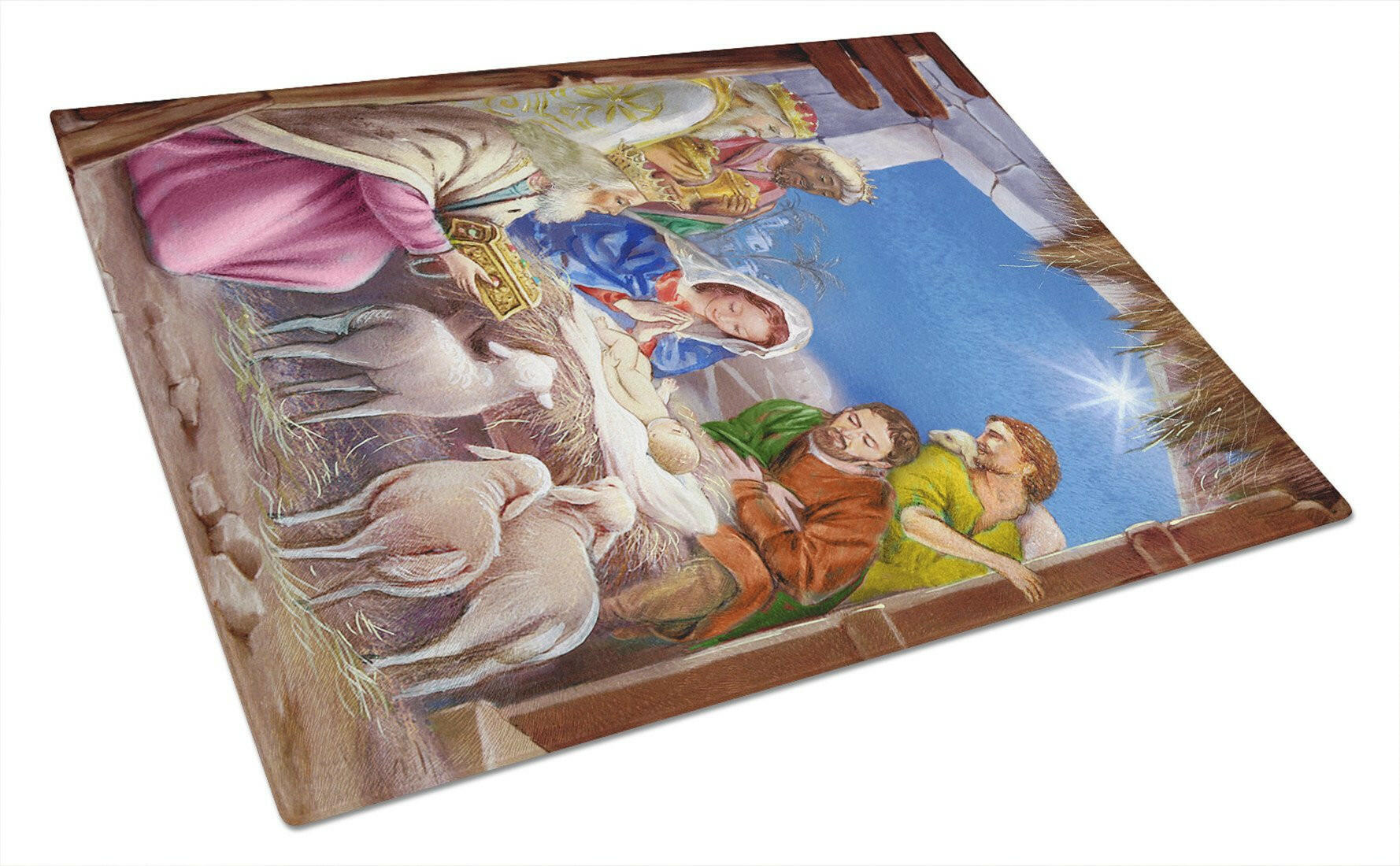 The Wise Men at the Nativity Christmas Glass Cutting Board Large APH5603LCB by Caroline's Treasures