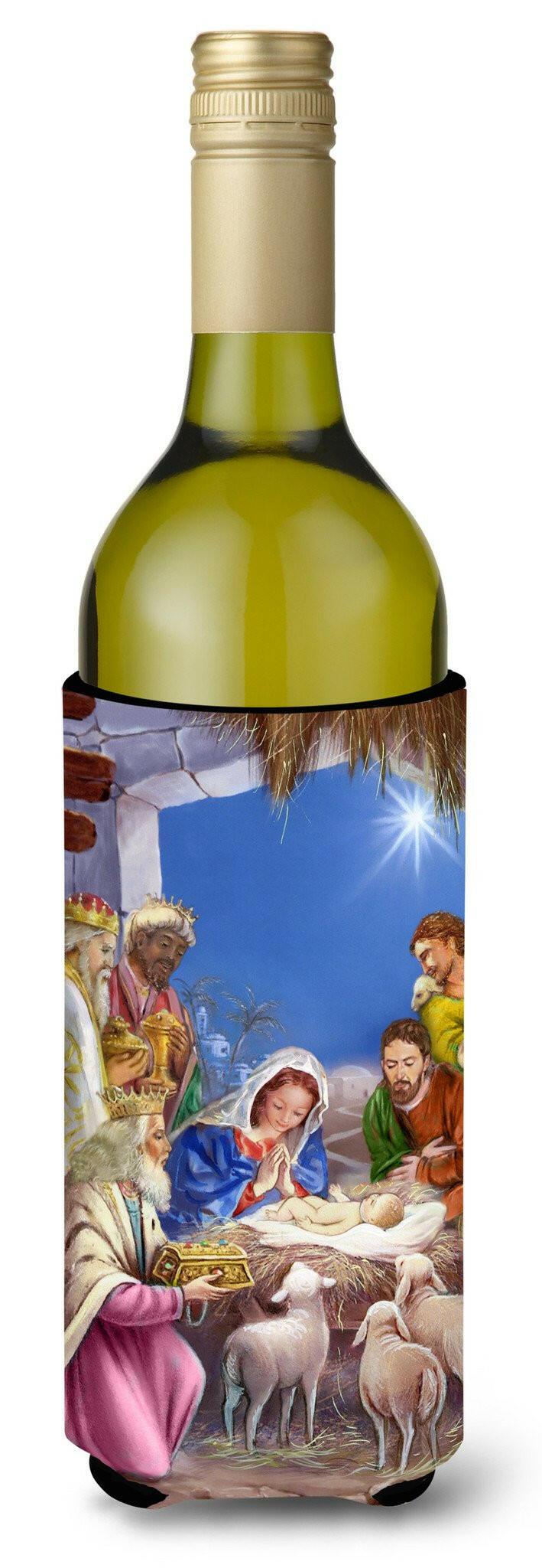 The Wise Men at the Nativity Christmas Wine Bottle Beverage Insulator Hugger APH5603LITERK by Caroline&#39;s Treasures