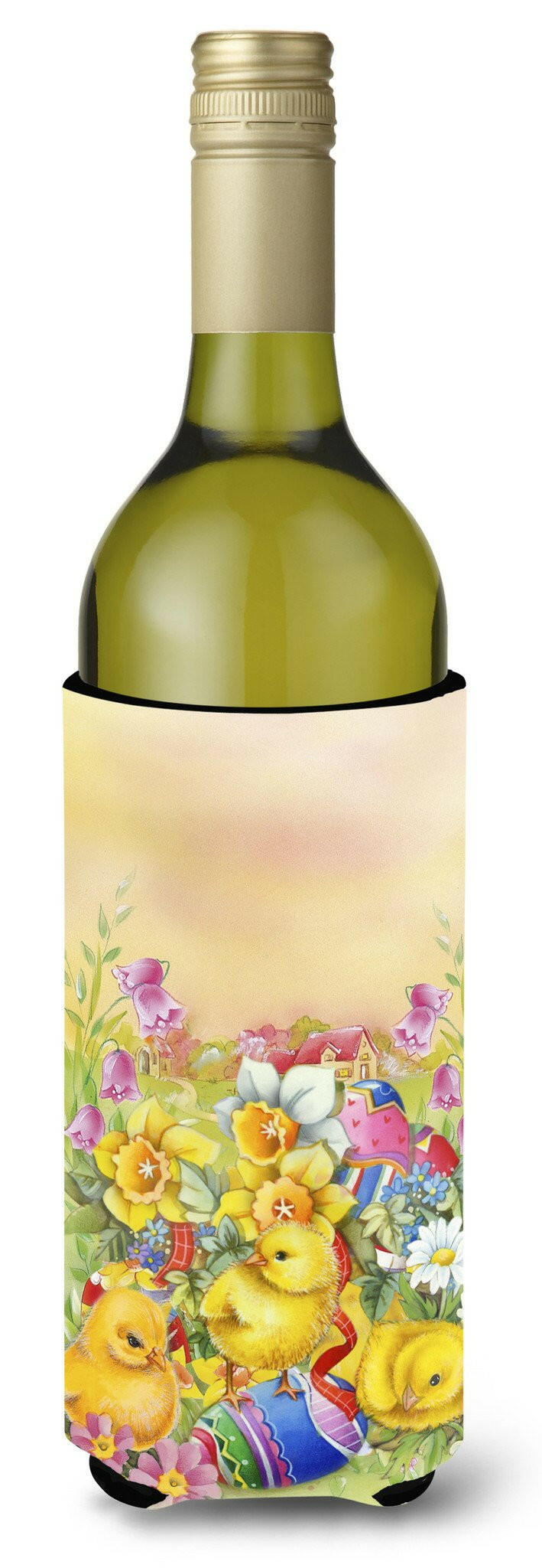 Easter Chicks and Eggs Wine Bottle Beverage Insulator Hugger APH5613LITERK by Caroline&#39;s Treasures