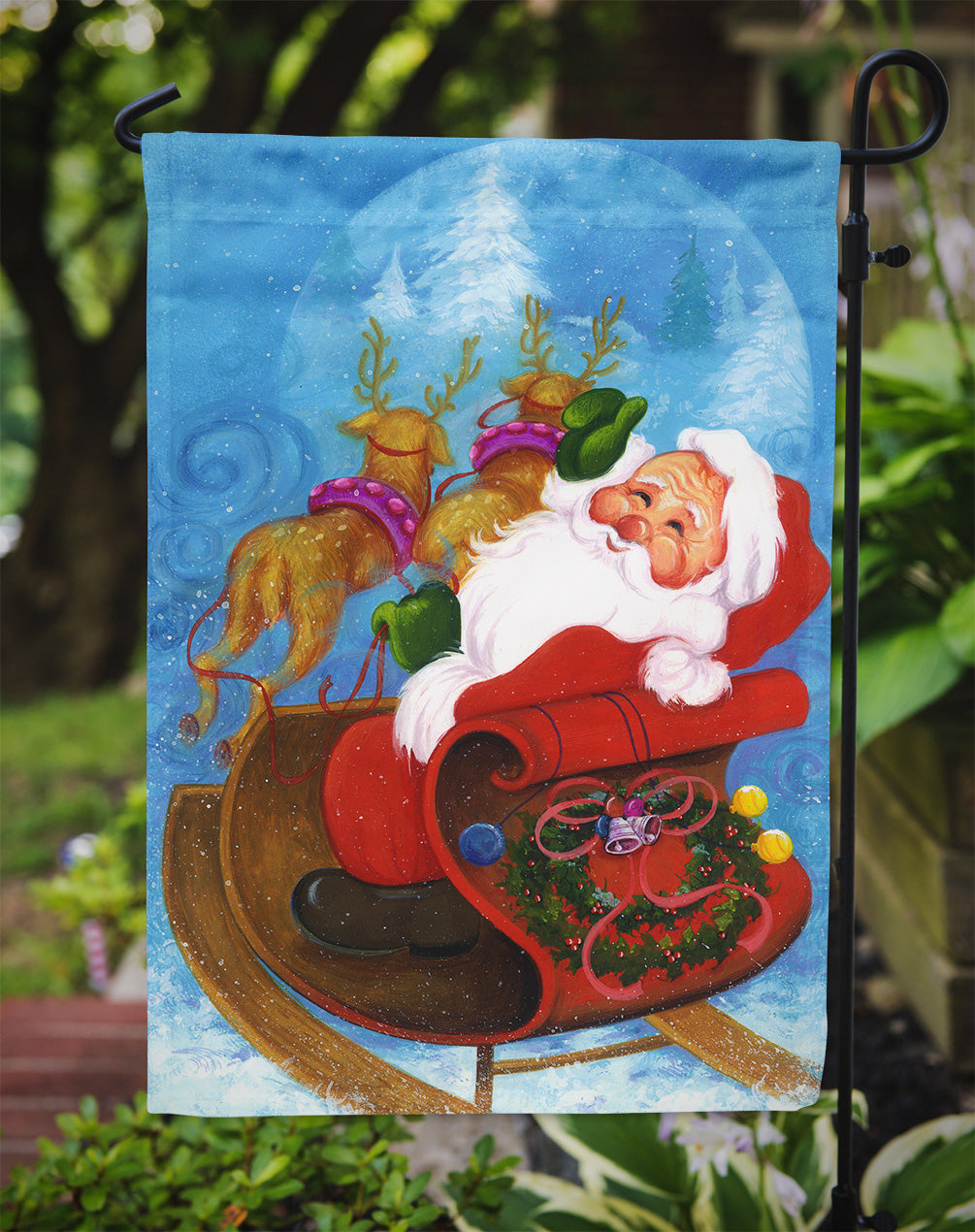 Christmas Santa Claus Good Night Flag Garden Size APH5775GF