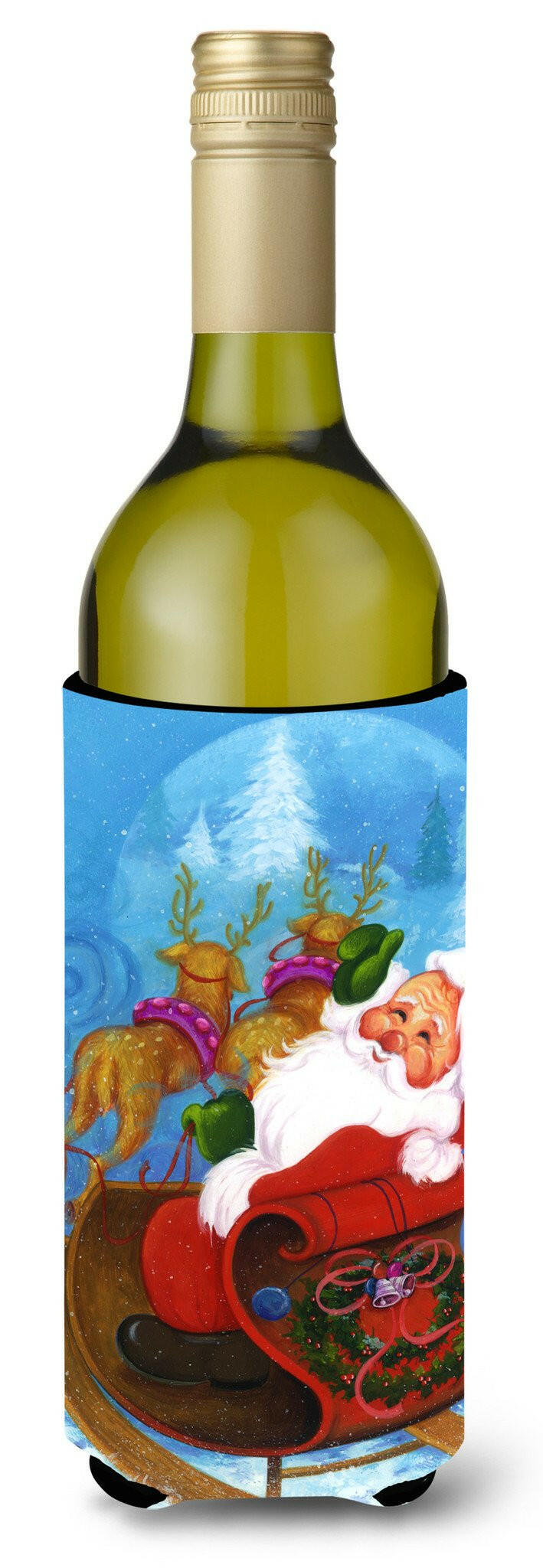 Christmas Santa Claus Good Night Wine Bottle Beverage Insulator Hugger APH5775LITERK by Caroline's Treasures