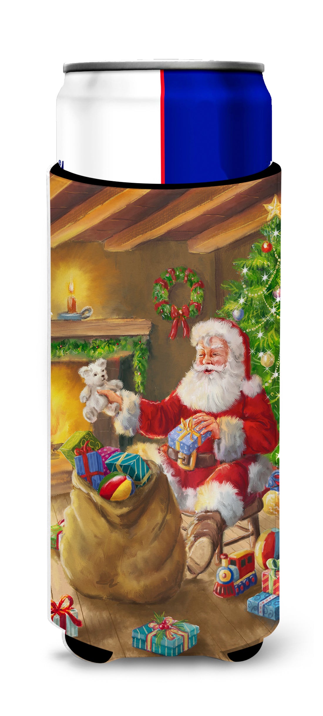 Noël Père Noël déchargeant des jouets Ultra Beverage Isolateurs pour canettes minces APH5793MUK