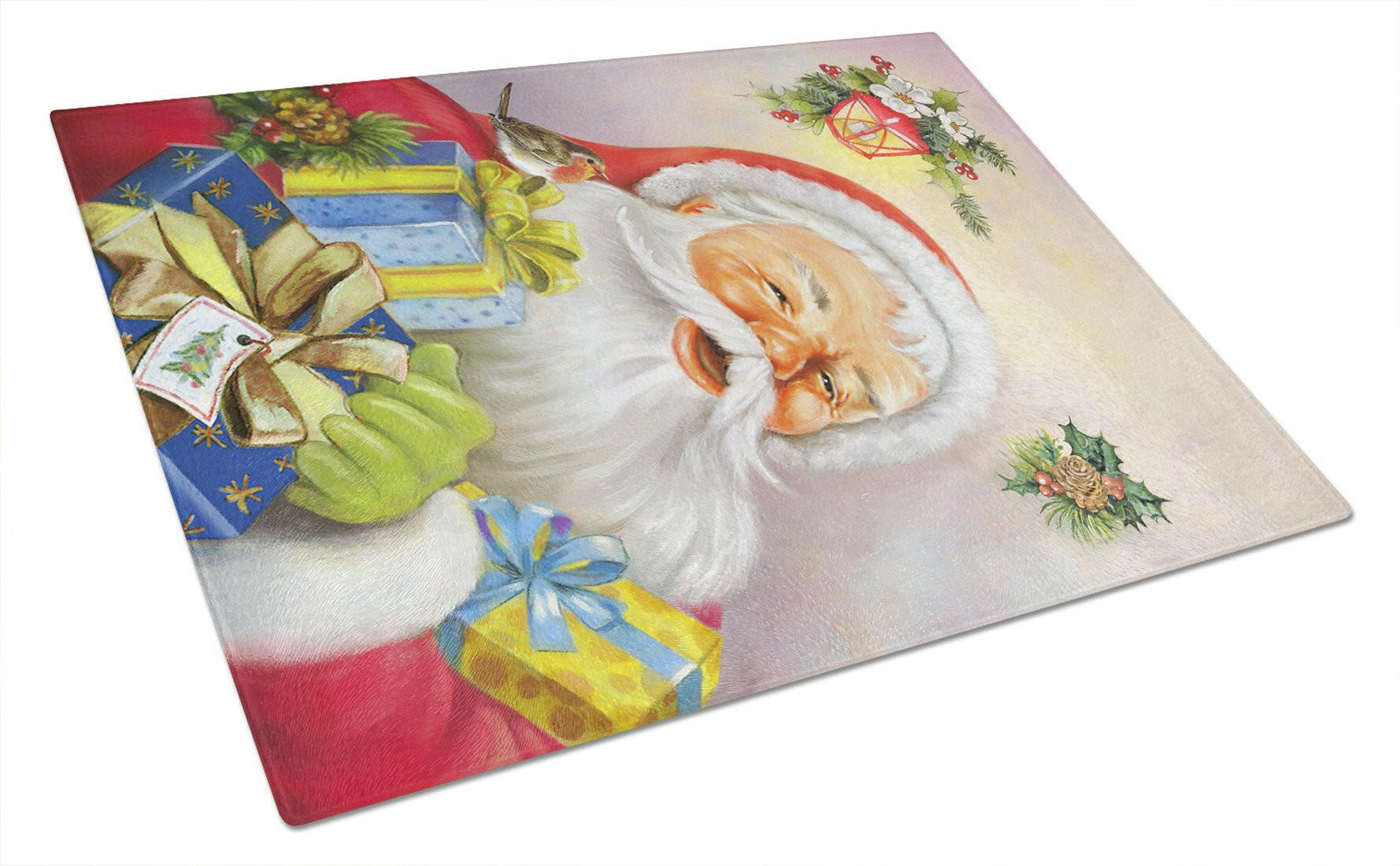 Christmas Santa Claus Presents Glass Cutting Board Large APH5814LCB by Caroline's Treasures