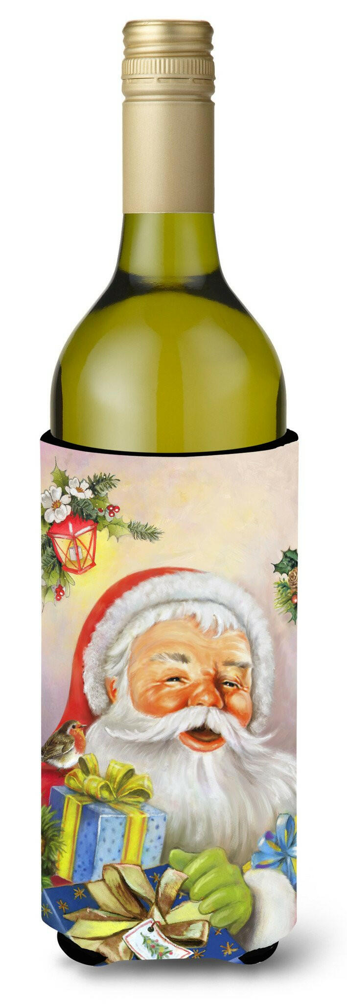 Christmas Santa Claus Presents Wine Bottle Beverage Insulator Hugger APH5814LITERK by Caroline&#39;s Treasures