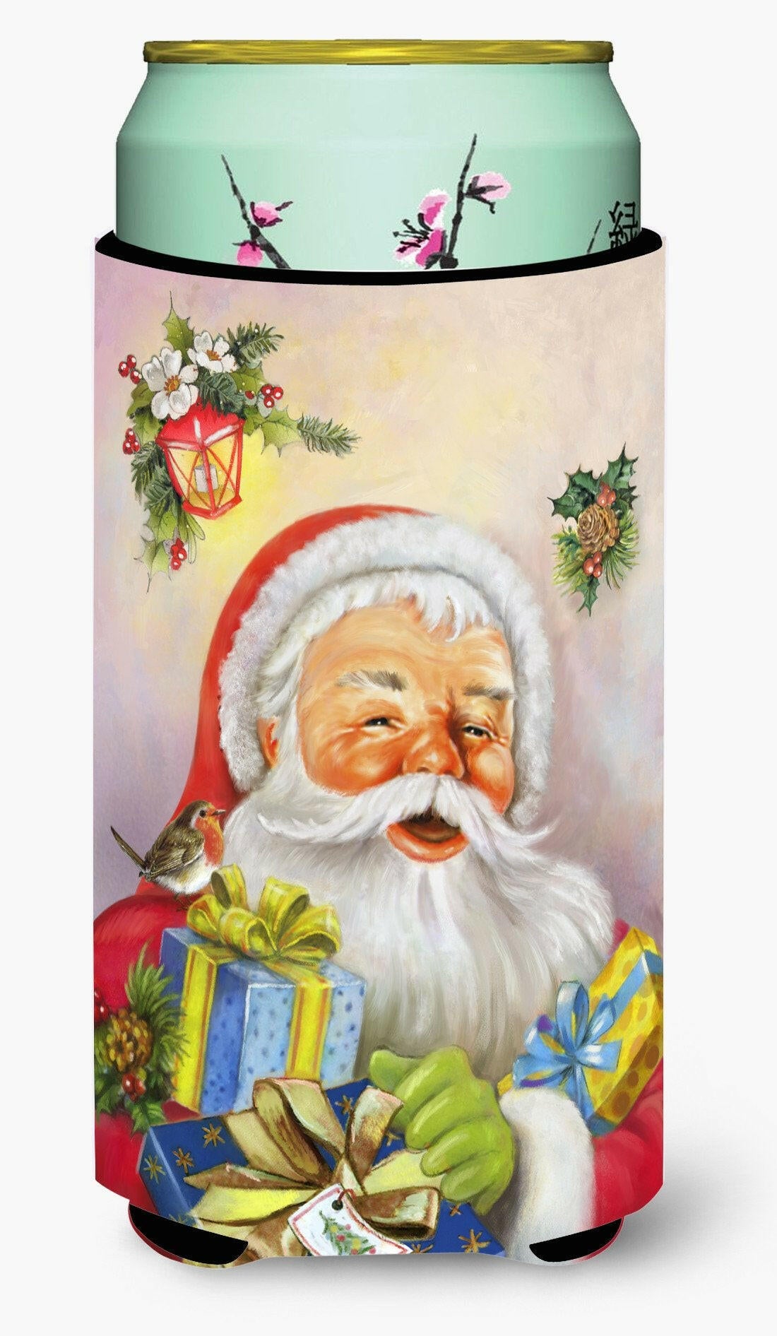 Christmas Santa Claus Presents Tall Boy Beverage Insulator Hugger APH5814TBC by Caroline&#39;s Treasures