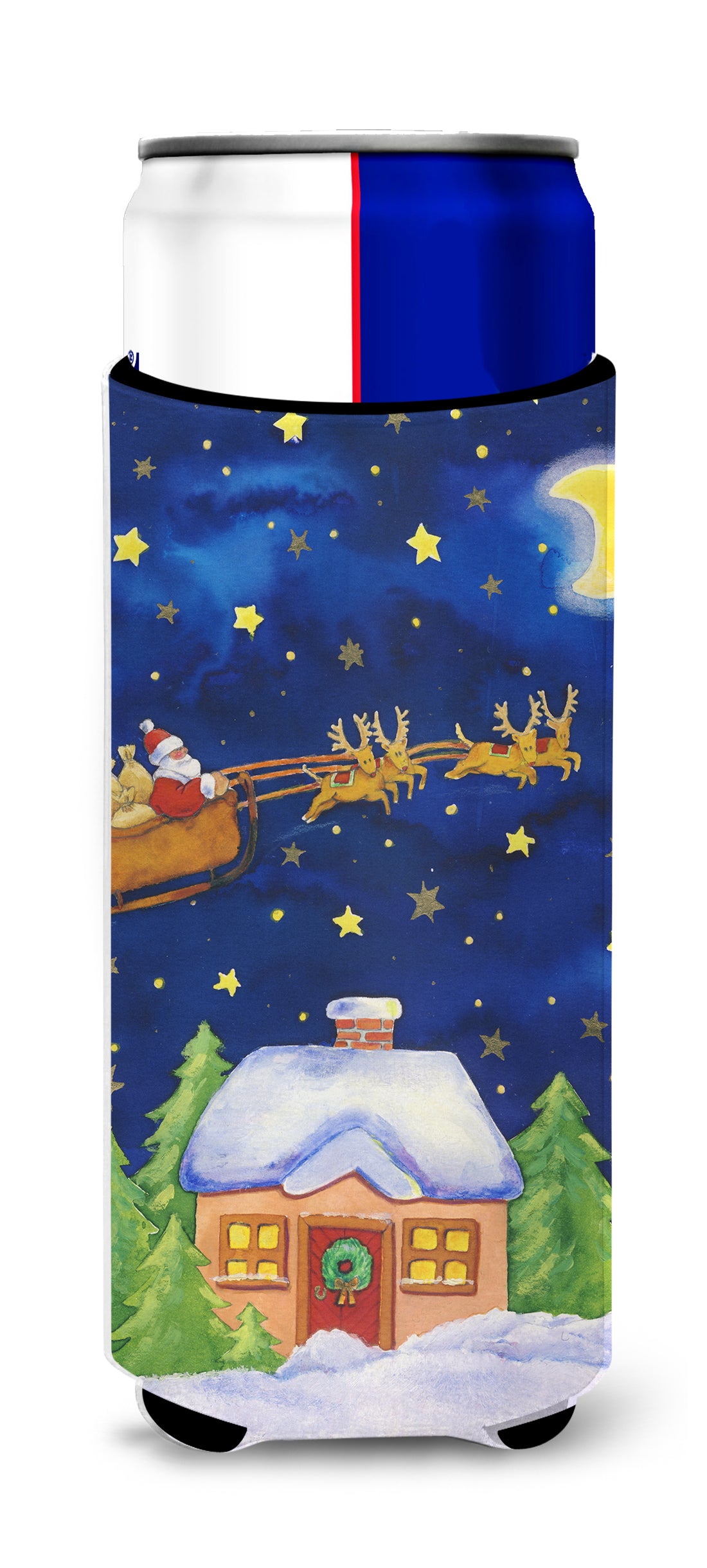 Christmas Santa Claus Across the Sky Ultra Beverage Insulators for slim cans APH5898MUK  the-store.com.