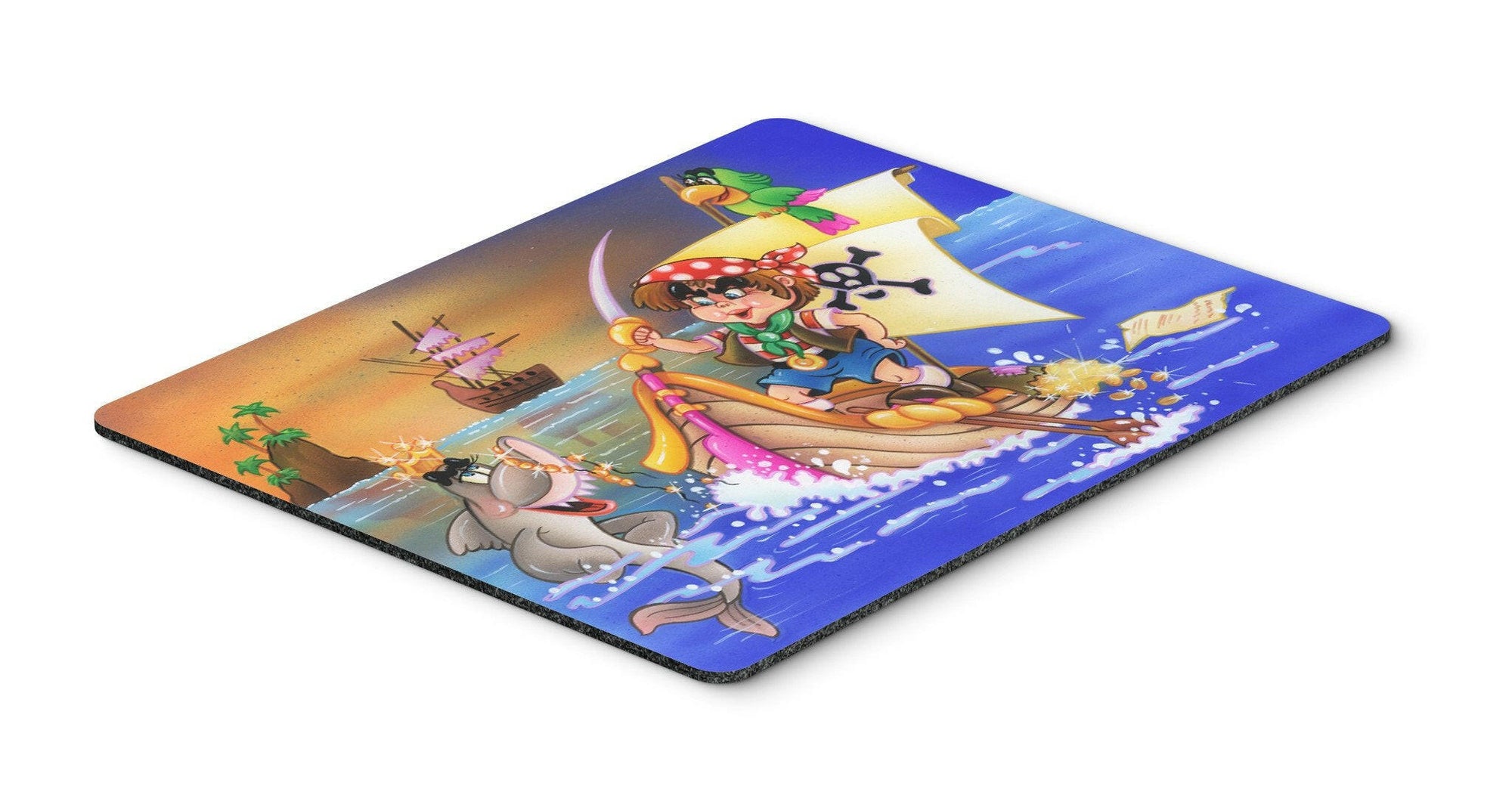 Boy Playing Piriate with Dolphin Mouse Pad, Hot Pad or Trivet APH6105MP by Caroline's Treasures