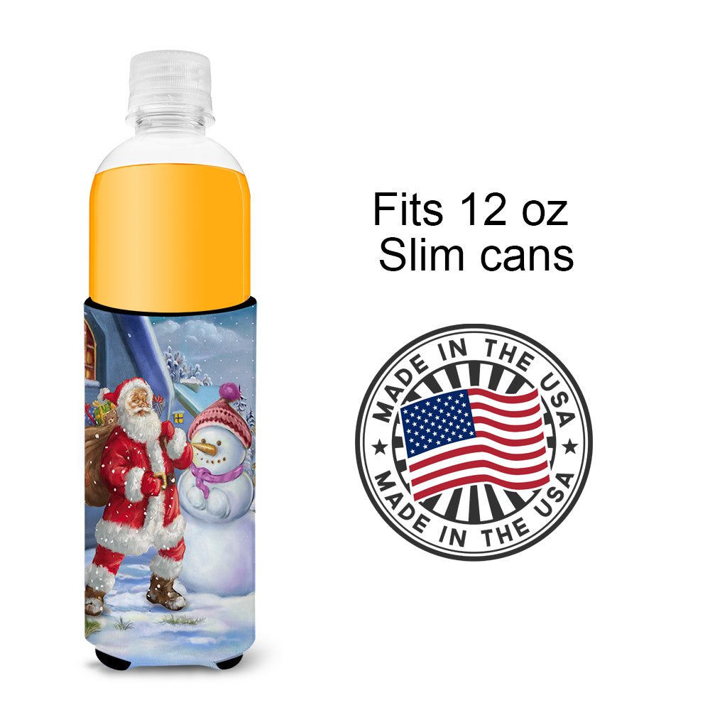 Christmas Santa Claus and Snowman Ultra Beverage Insulators for slim cans APH6200MUK  the-store.com.