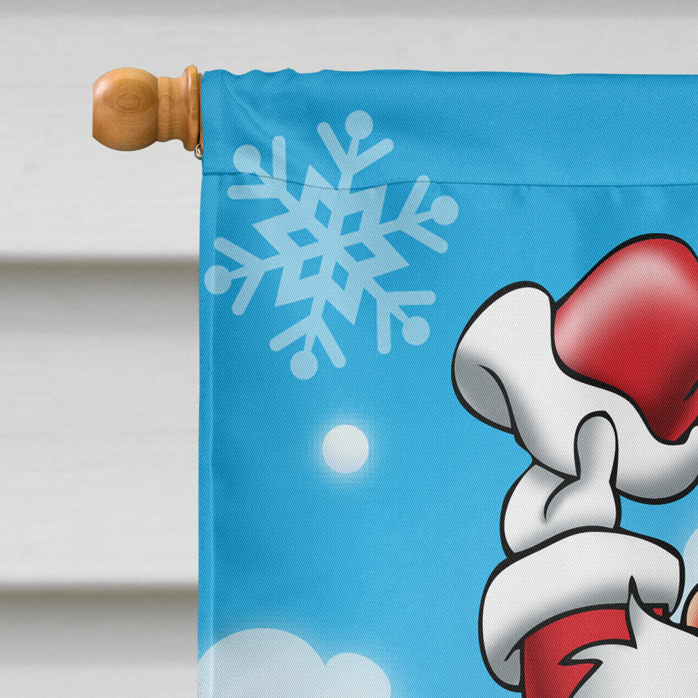 Christmas Santa Claus Snowboarding Flag Canvas House Size APH6388CHF  the-store.com.