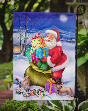 Christmas Santa Claus with Rabbits Flag Garden Size APH6556GF