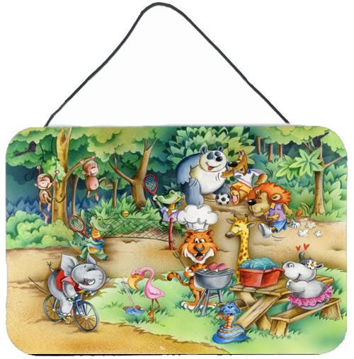 Animals at A Picnic Wall or Door Hanging Prints APH6821DS812 by Caroline&#39;s Treasures