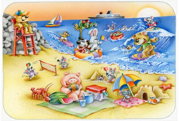 Animals Swimming at the Beach Glass Cutting Board Large APH6822LCB by Caroline&#39;s Treasures
