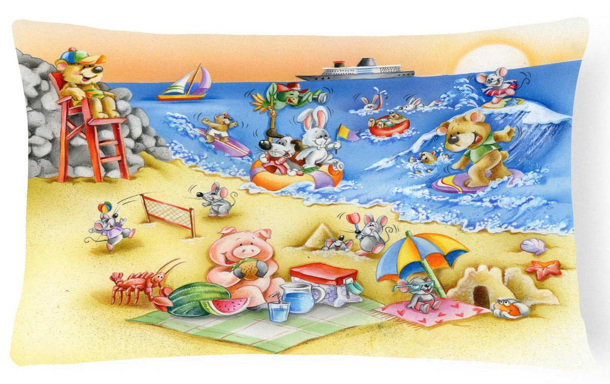 Animals Swimming at the Beach Fabric Decorative Pillow APH6822PW1216 by Caroline&#39;s Treasures