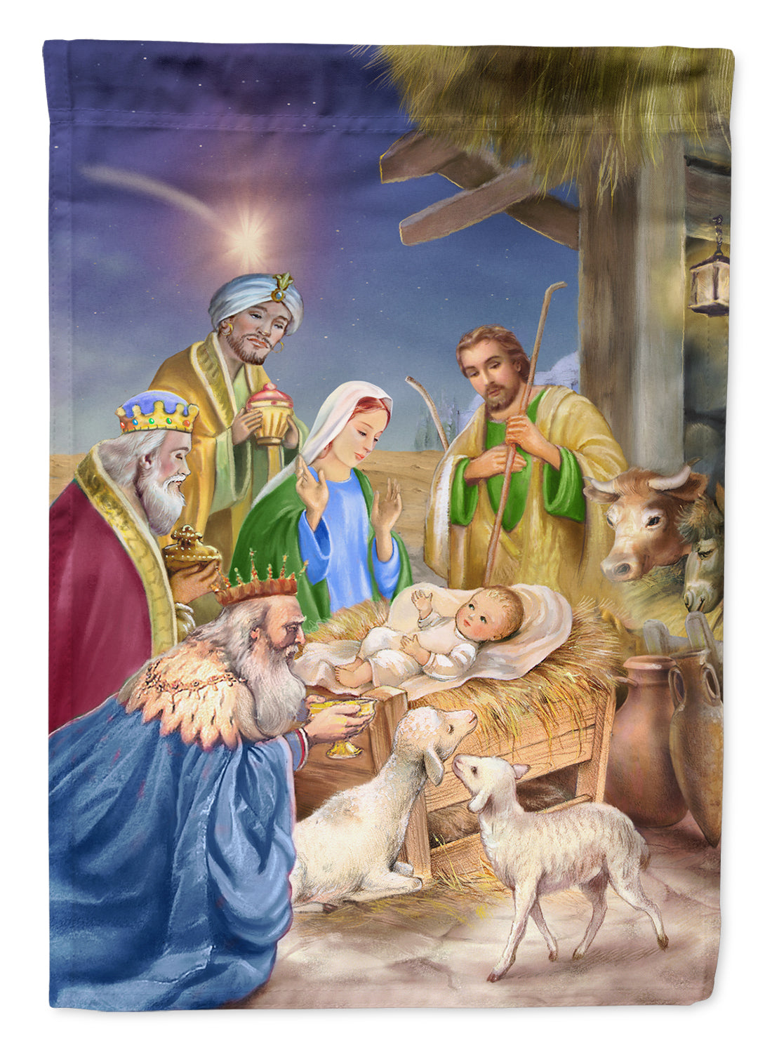 Christmas Nativity with Wise Men Flag Canvas House Size APH6897CHF