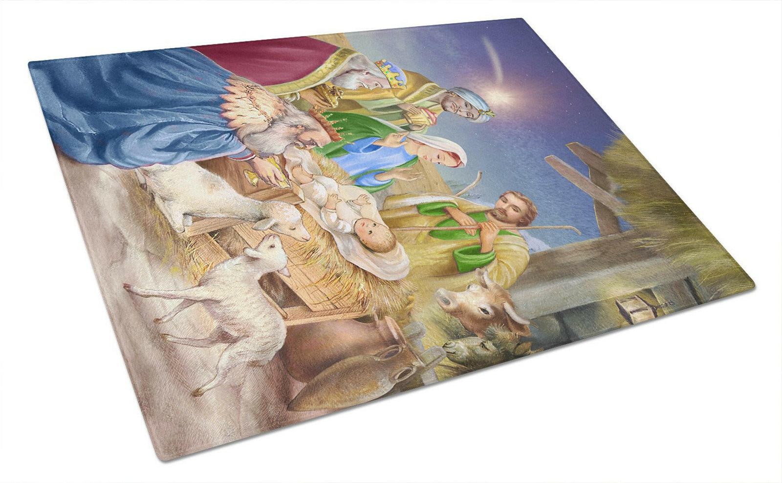 Christmas Nativity with Wise Men Glass Cutting Board Large APH6897LCB by Caroline's Treasures