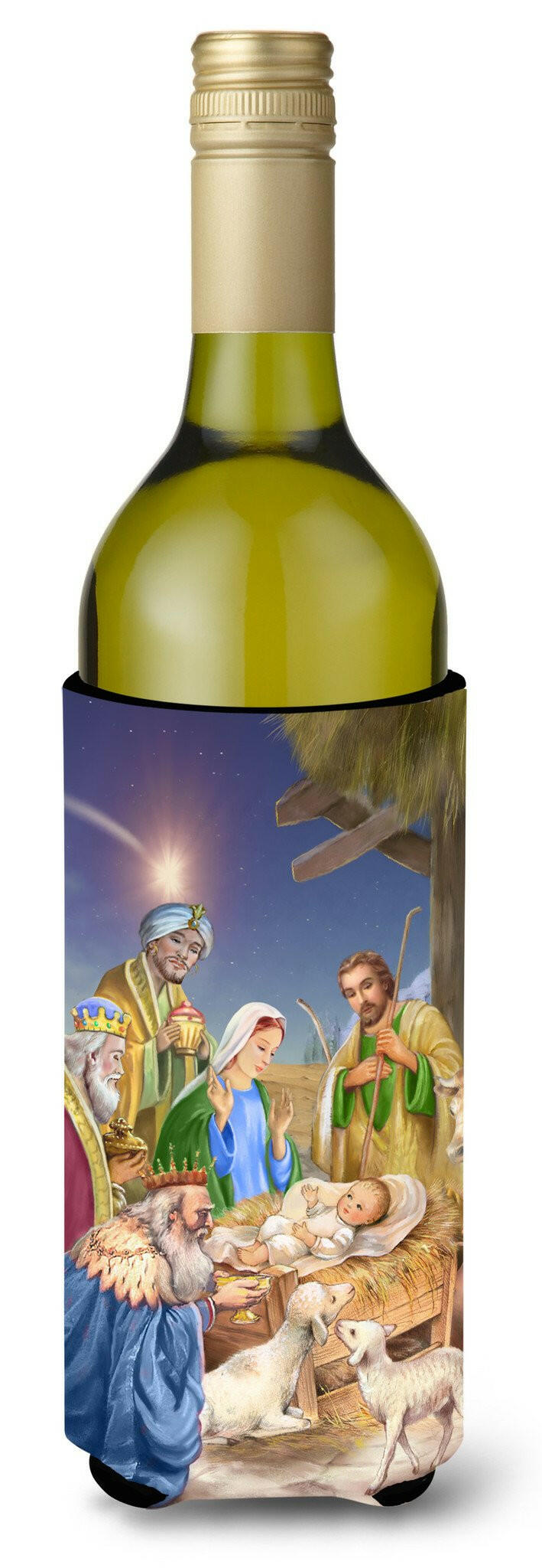 Christmas Nativity with Wise Men Wine Bottle Beverage Insulator Hugger APH6897LITERK by Caroline&#39;s Treasures