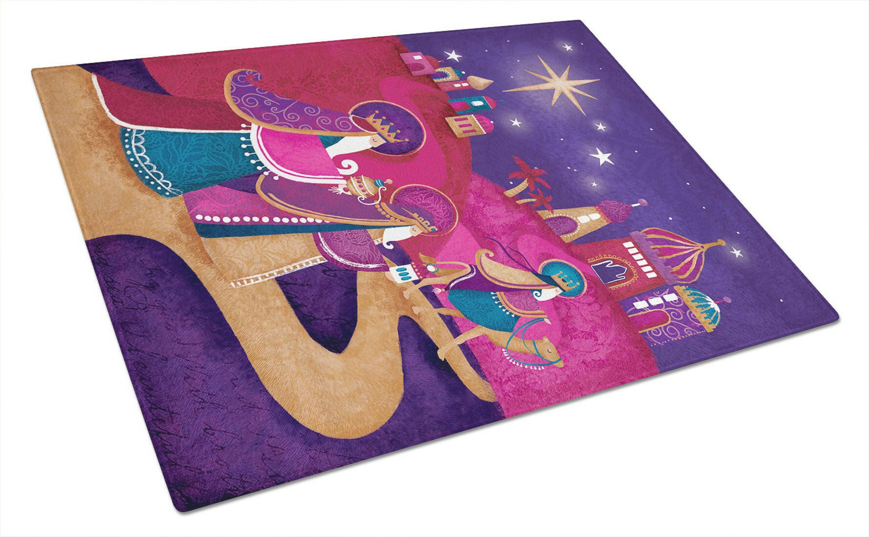 Christmas Wise Men in Purple Glass Cutting Board Large APH7081LCB by Caroline's Treasures