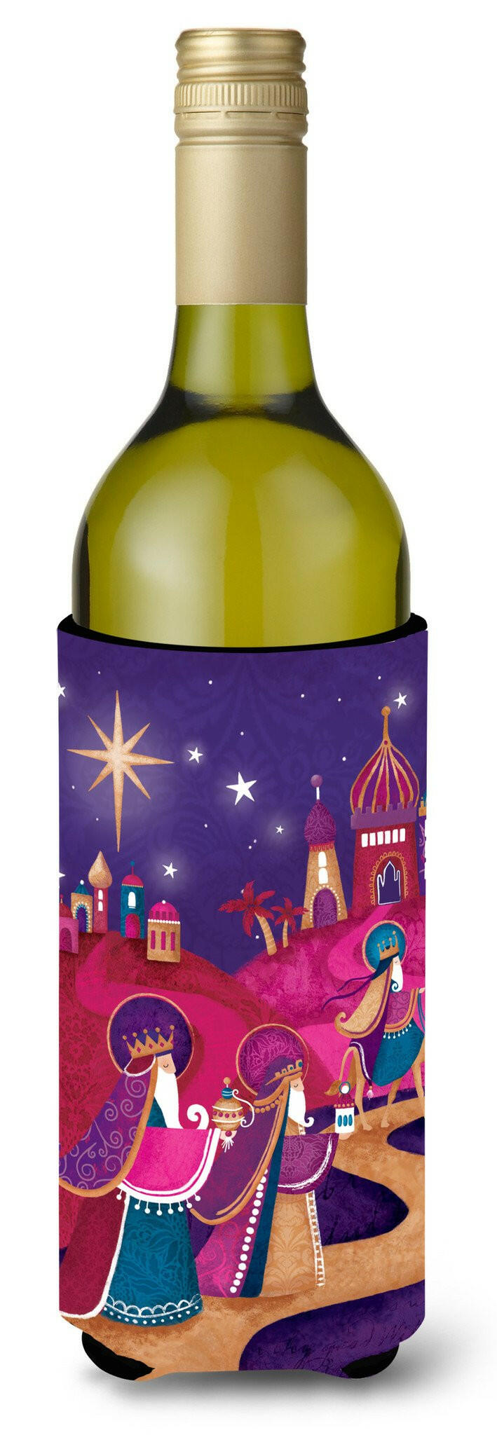 Christmas Wise Men in Purple Wine Bottle Beverage Insulator Hugger APH7081LITERK by Caroline&#39;s Treasures