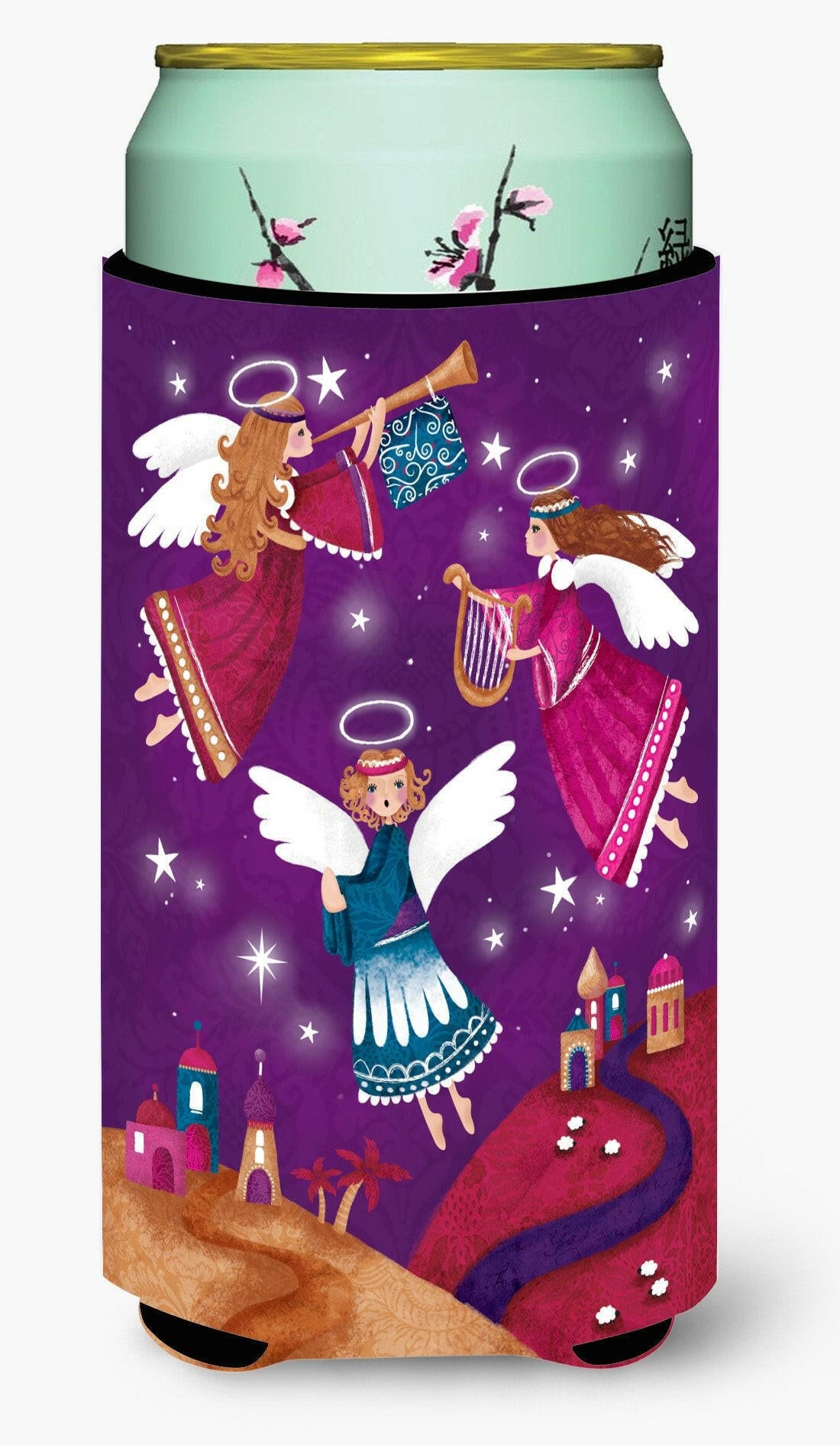 Christmas Angels in Purple Tall Boy Beverage Insulator Hugger APH7082TBC by Caroline&#39;s Treasures