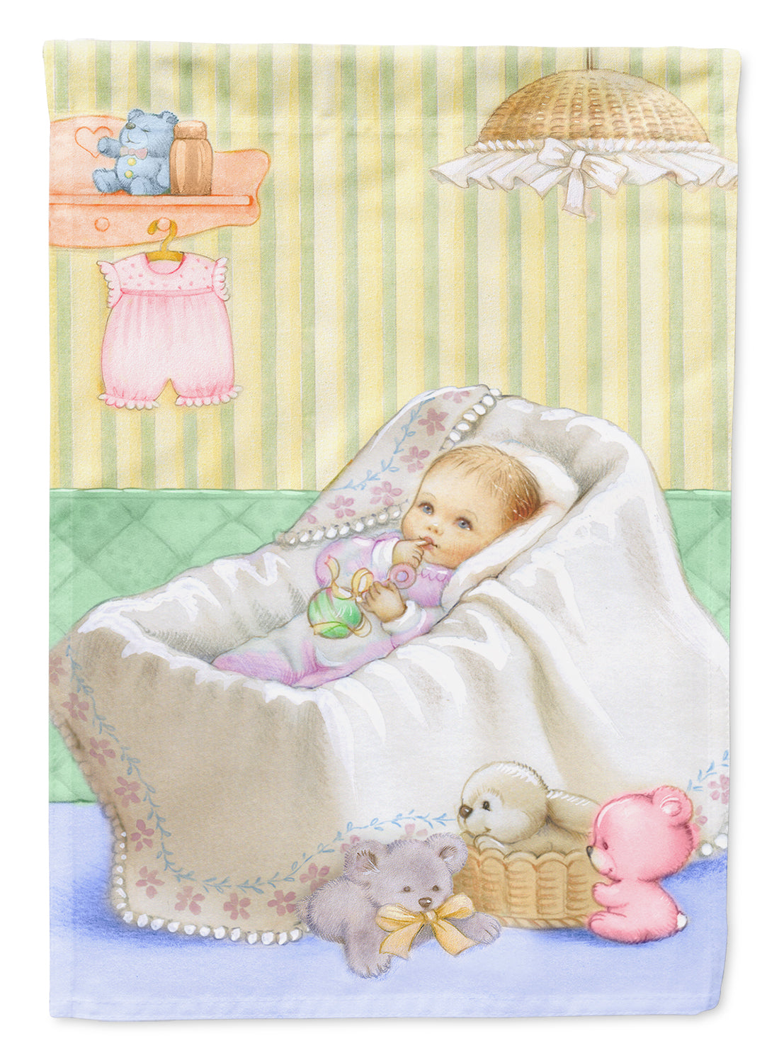 New Baby in Crib Drapeau Taille Jardin APH7093GF