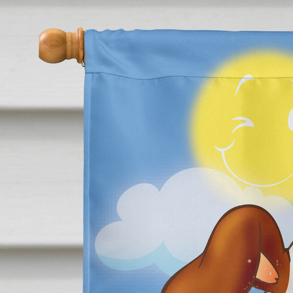 Dog Water Skiing Flag Canvas House Size