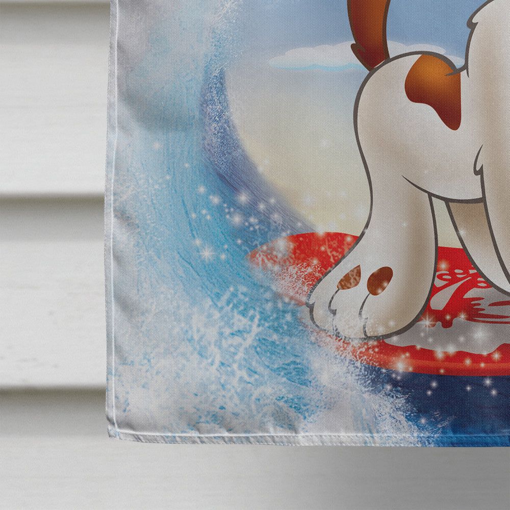 Dog Water Skiing Flag Canvas House Size