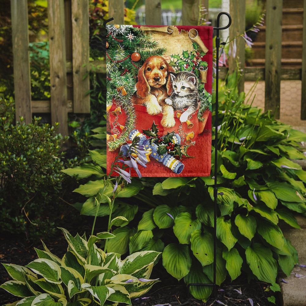 Christmas Puppy and Kitten Flag Garden Size APH7551GF.