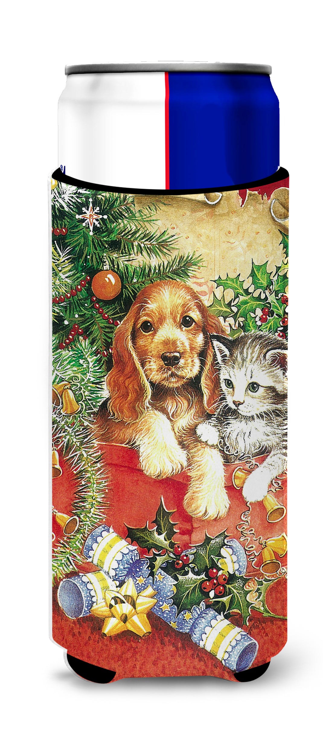 Christmas Puppy and Kitten Ultra Beverage Insulators for slim cans APH7551MUK