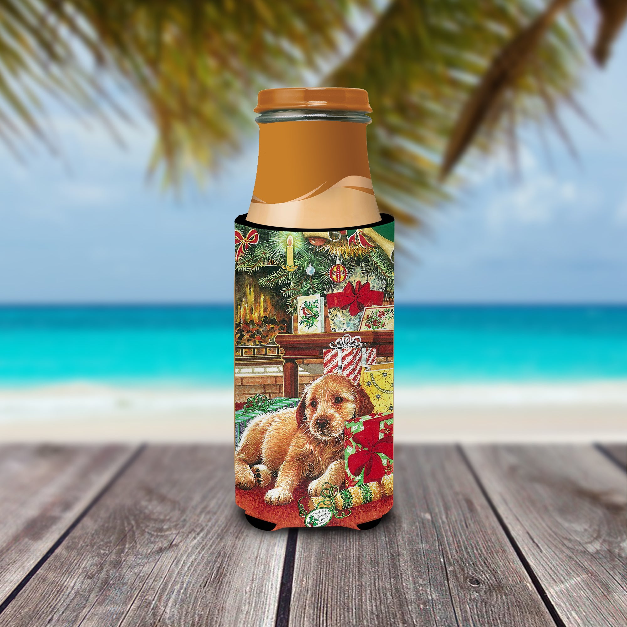 Christmas Puppy Ultra Beverage Insulators for slim cans APH7552MUK