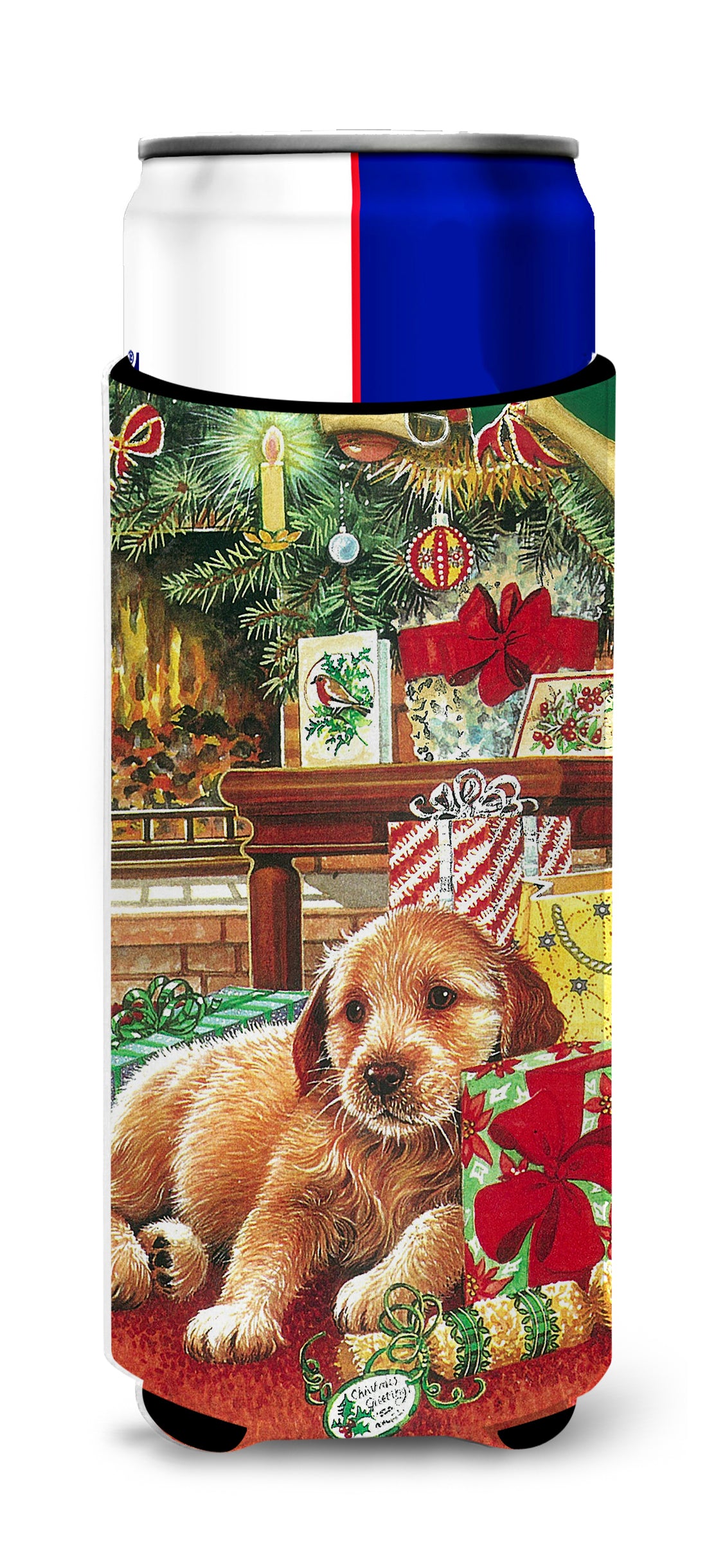Christmas Puppy Ultra Beverage Insulators for slim cans APH7552MUK  the-store.com.
