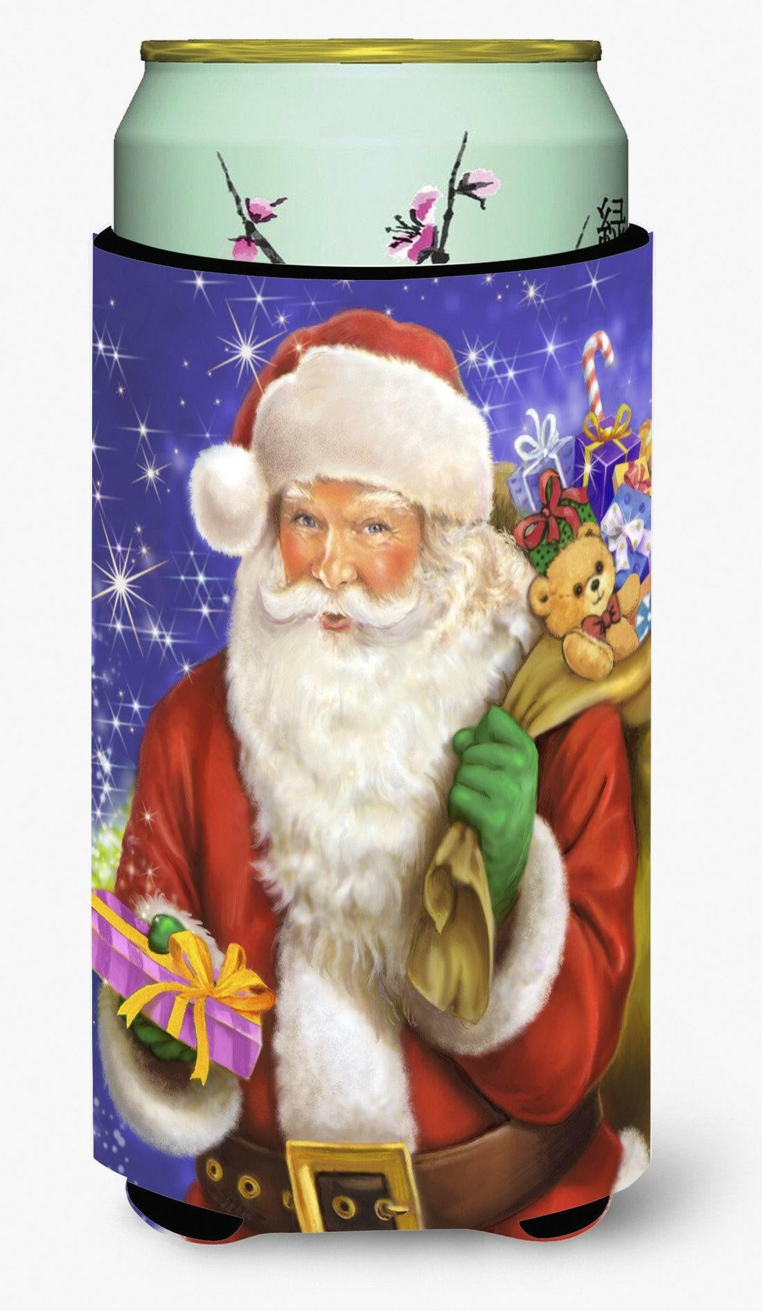 Christmas Santa Claus Ready to Work Tall Boy Beverage Insulator Hugger APH7595TBC by Caroline's Treasures
