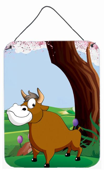 Bull under the Tree Wall or Door Hanging Prints APH7628DS1216 by Caroline&#39;s Treasures